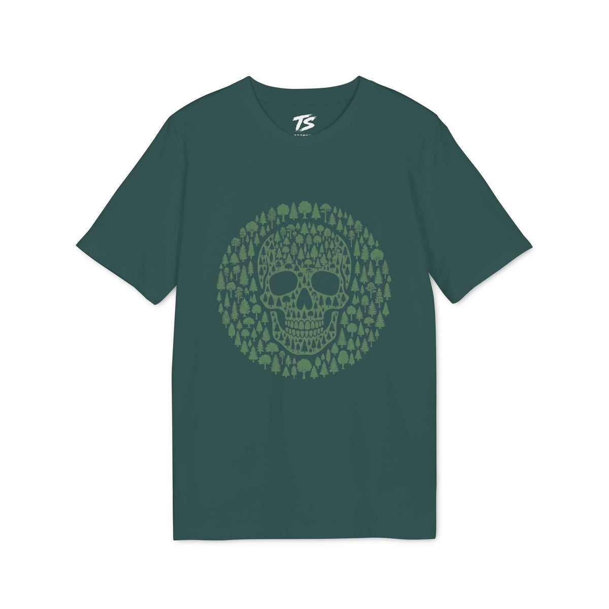 Green Trees Skull Organic Cotton T-Shirt