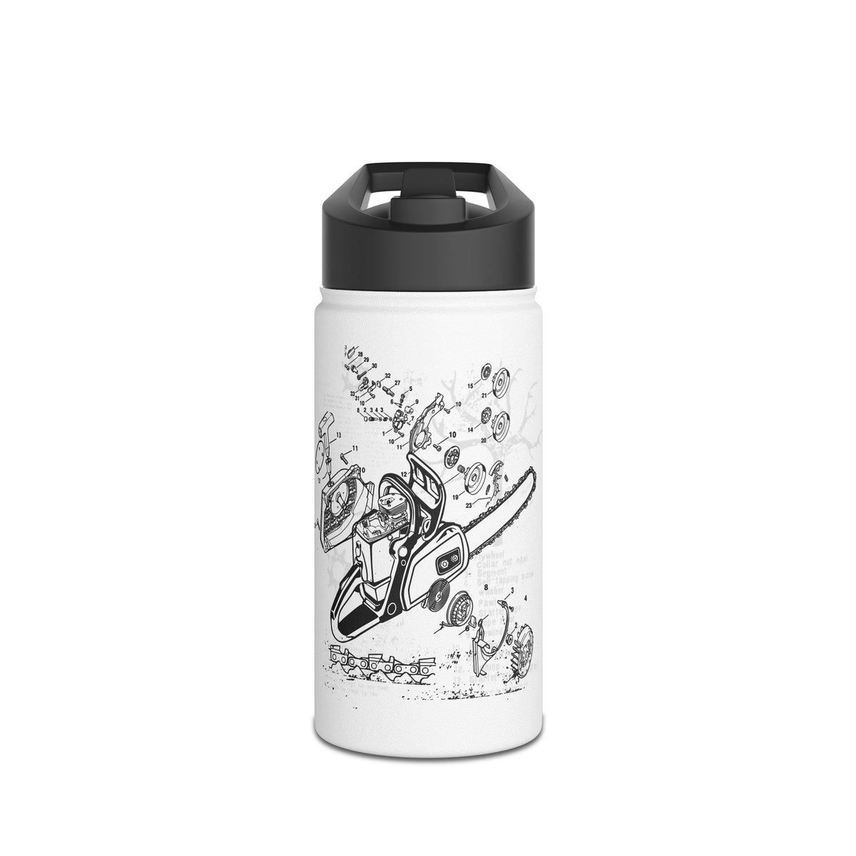 Chainsaw Exploded Diagram Stainless Steel Insulated Water Bottle