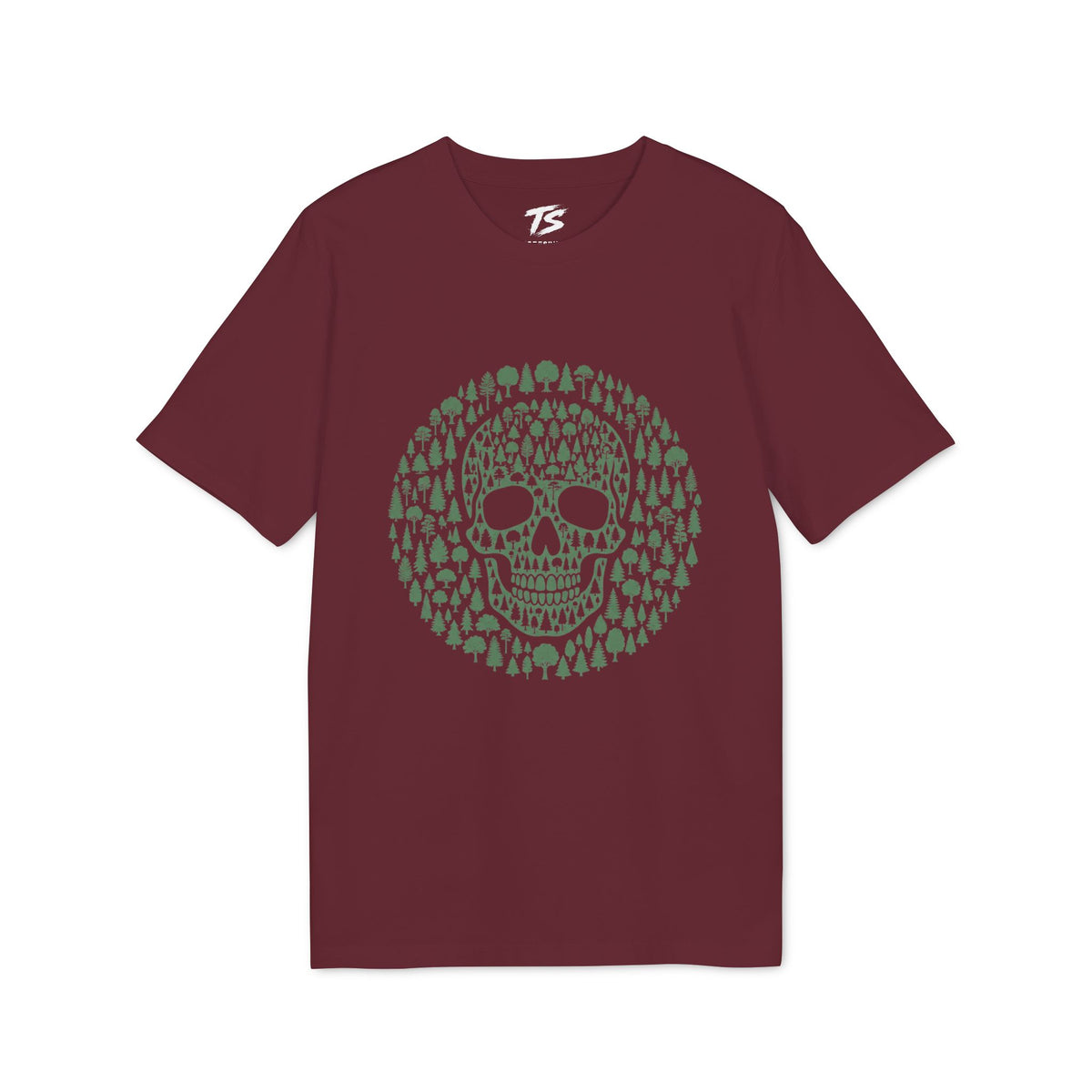 Green Trees Skull Organic Cotton T-Shirt