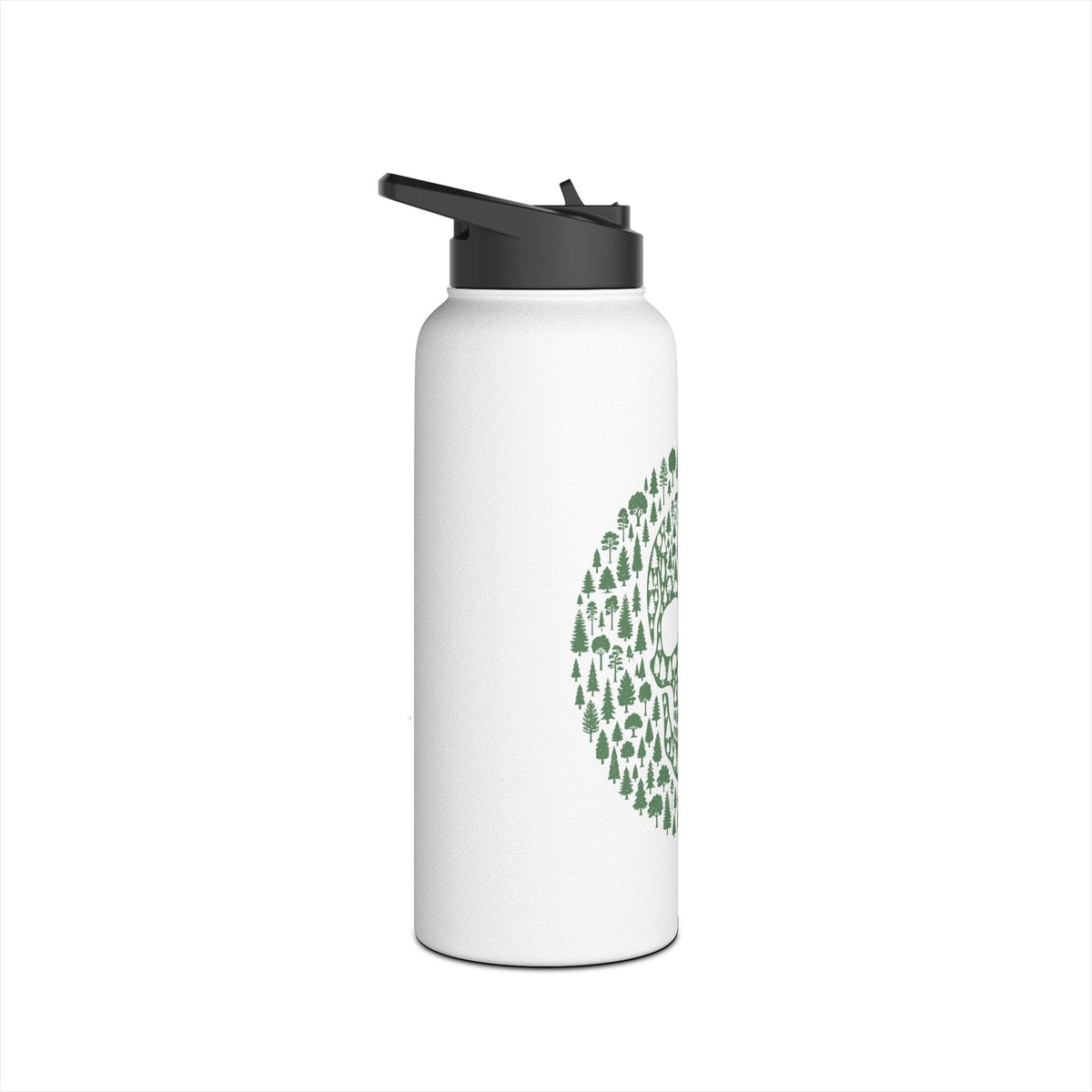 Green Trees Skull Stainless Steel Insulated Water Bottle