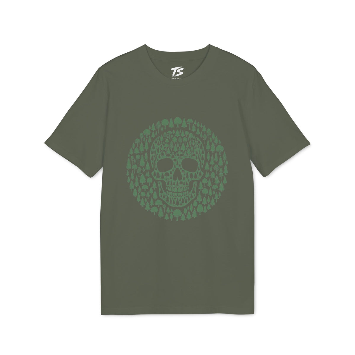 Green Trees Skull Organic Cotton T-Shirt