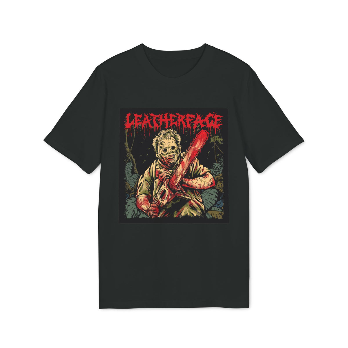 Halloween Leatherface Chainsaw Horror Organic Cotton T-Shirt - Medium Fit