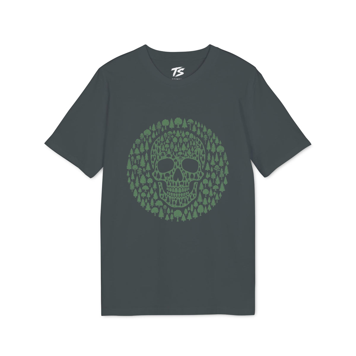 Green Trees Skull Organic Cotton T-Shirt