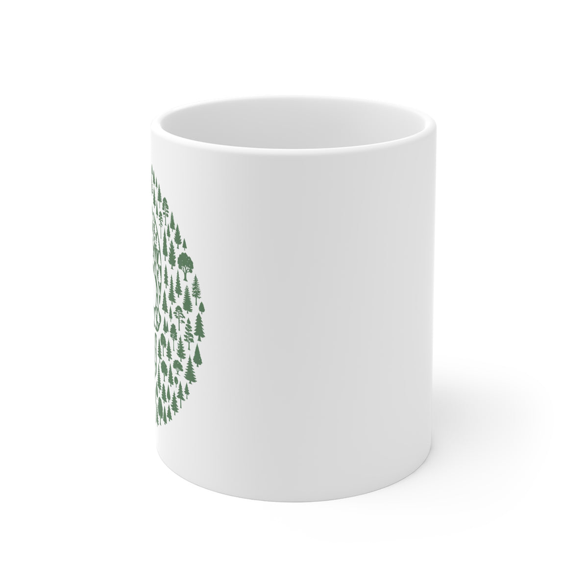 Green Trees Skull Ceramic Mug