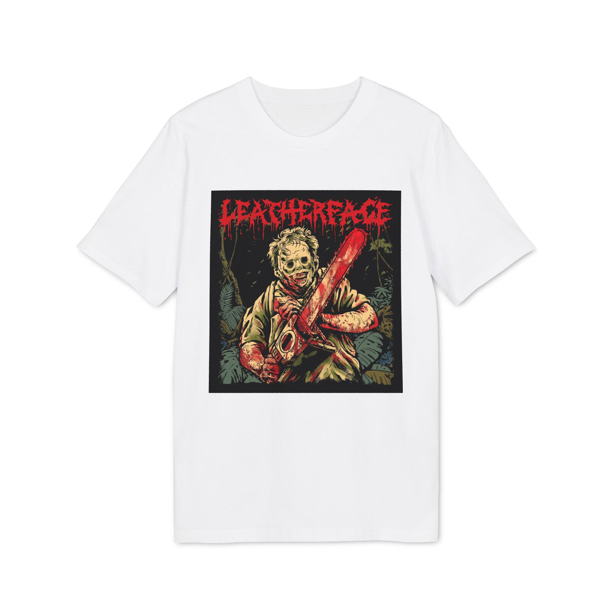 Halloween Leatherface Chainsaw Horror Organic Cotton T-Shirt - Medium Fit