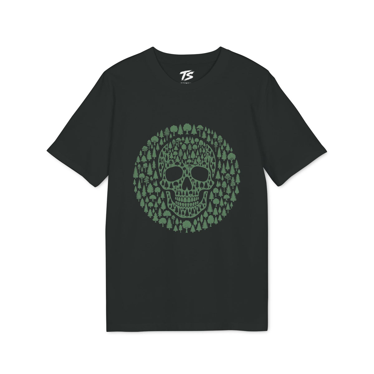Green Trees Skull Organic Cotton T-Shirt