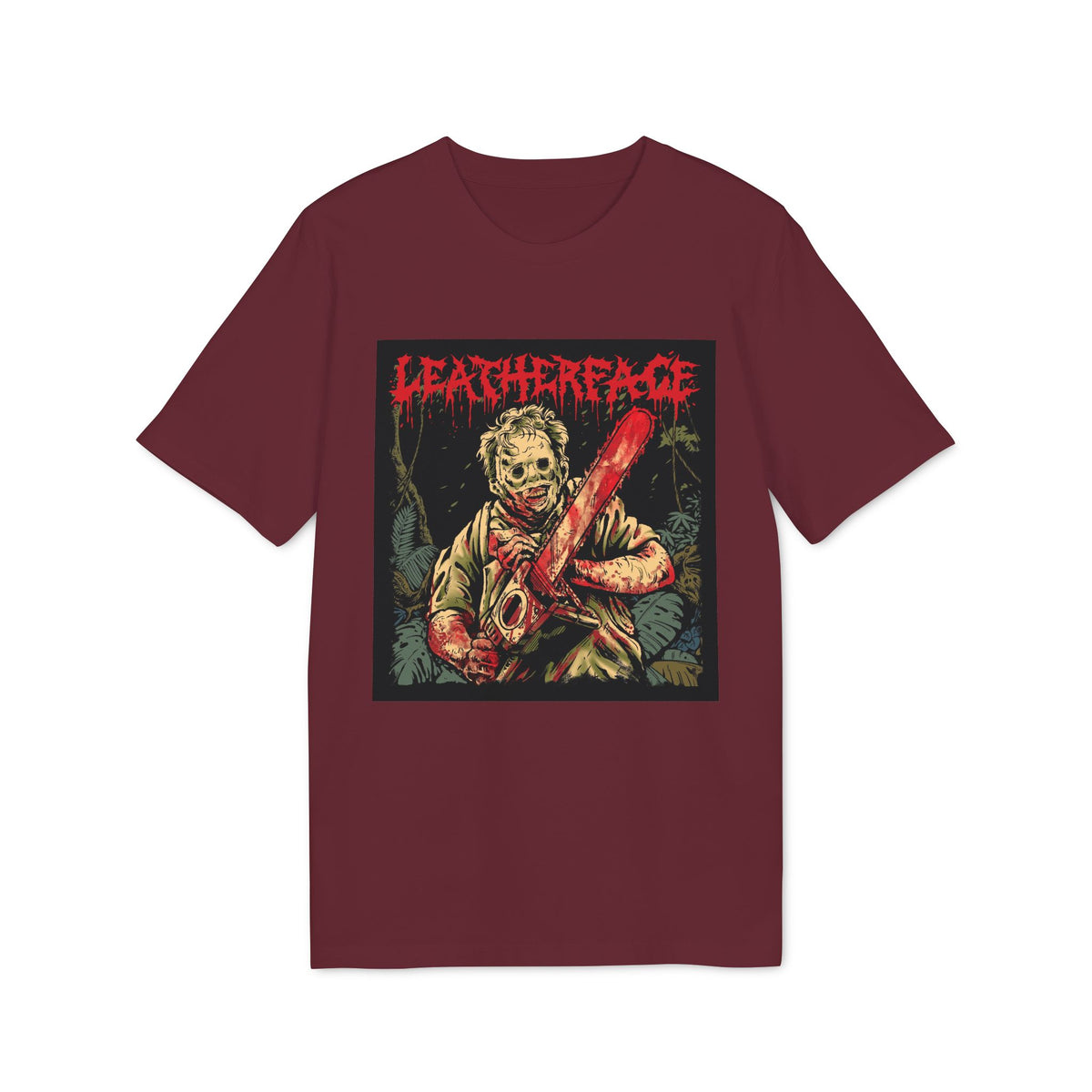Halloween Leatherface Chainsaw Horror Organic Cotton T-Shirt - Medium Fit