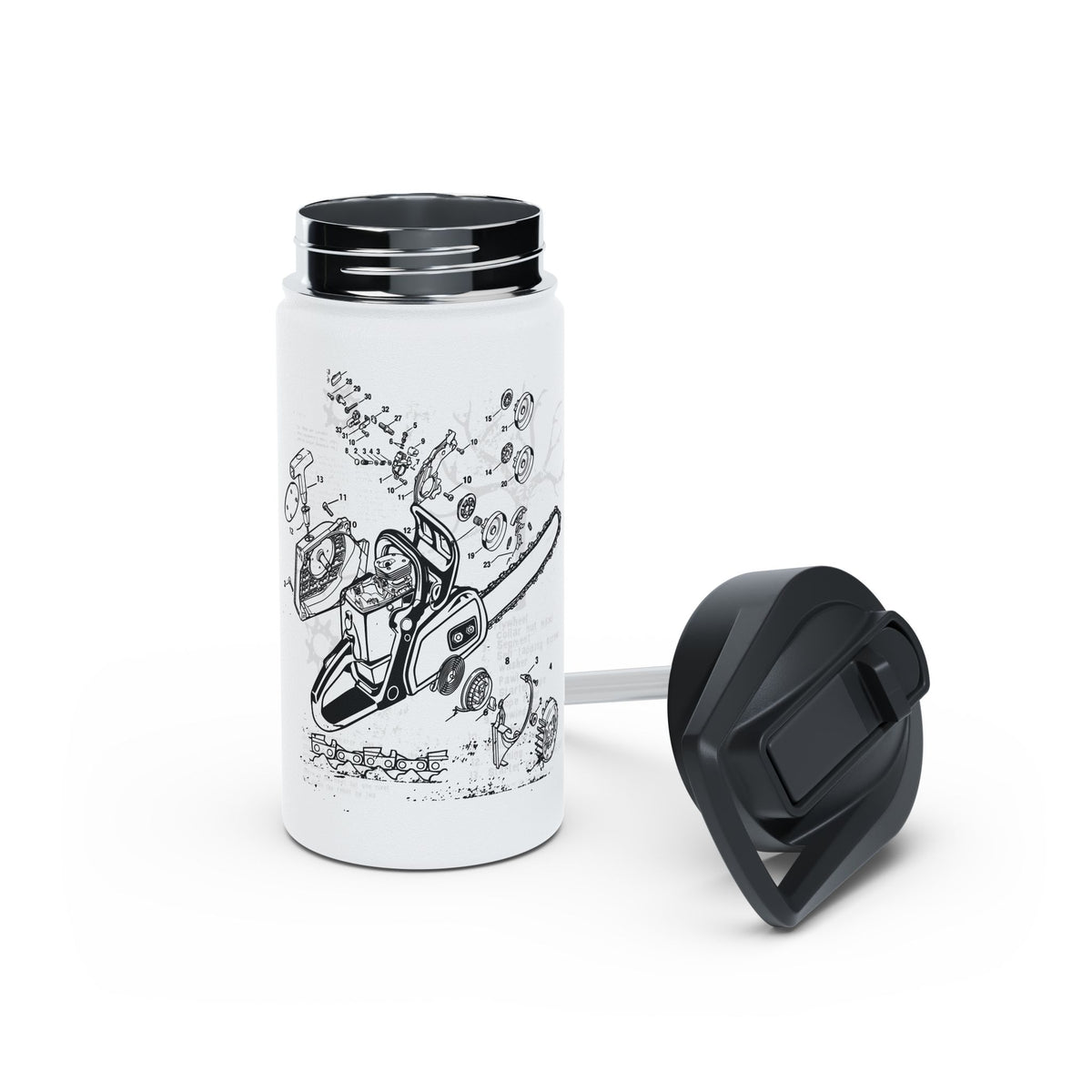 Chainsaw Exploded Diagram Stainless Steel Insulated Water Bottle