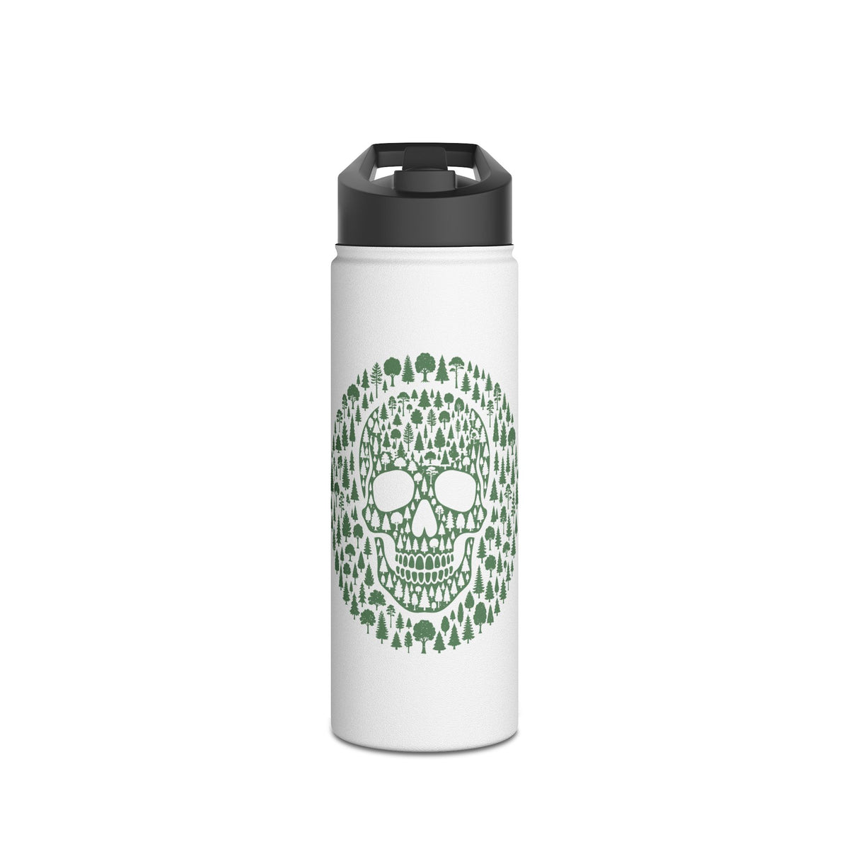 Green Trees Skull Stainless Steel Insulated Water Bottle