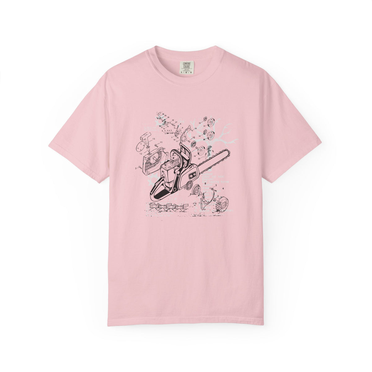 Chainsaw Exploded Diagram Heavyweight T-Shirt - Relaxed Fit