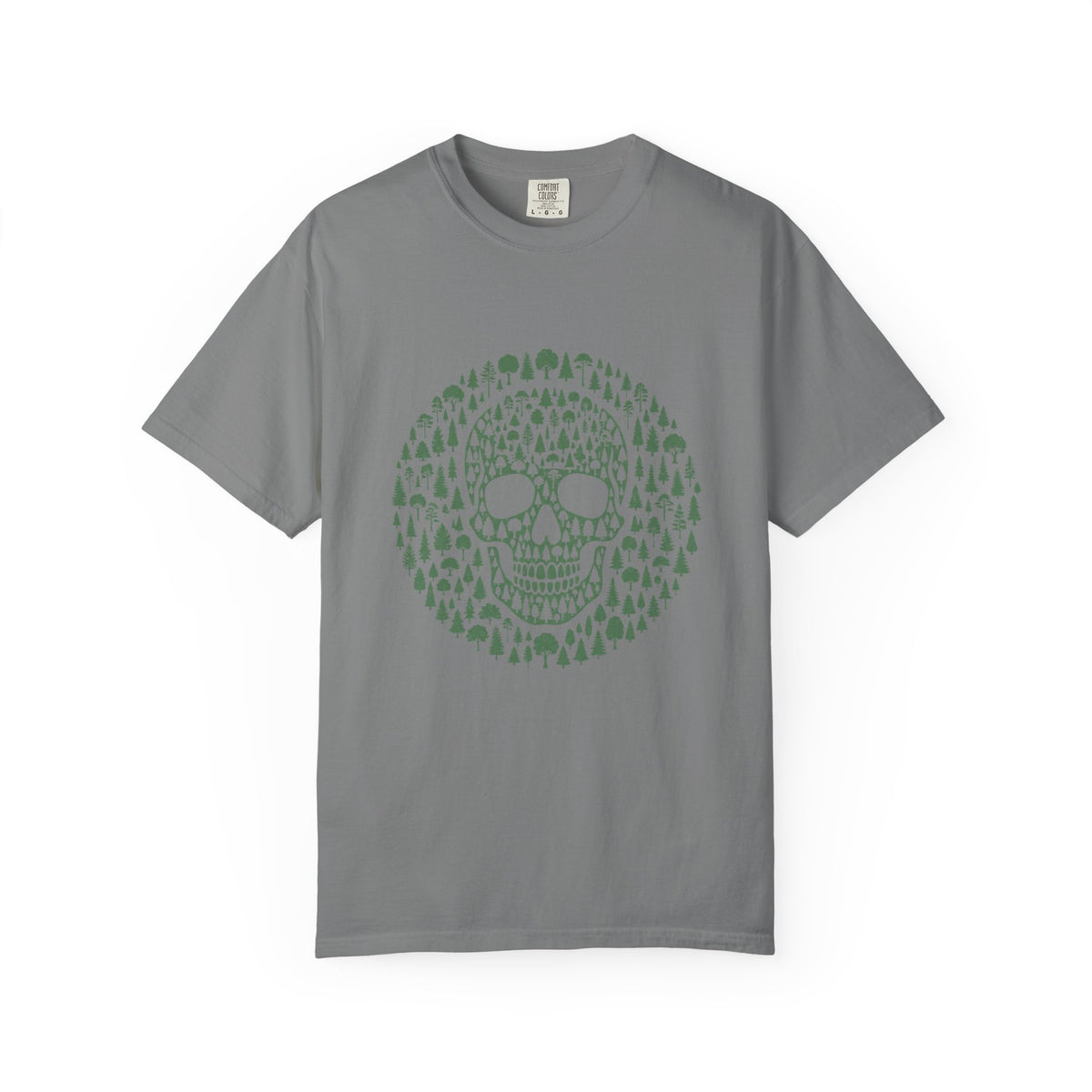 Green Trees Skull Heavyweight T-Shirt - Relaxed Fit