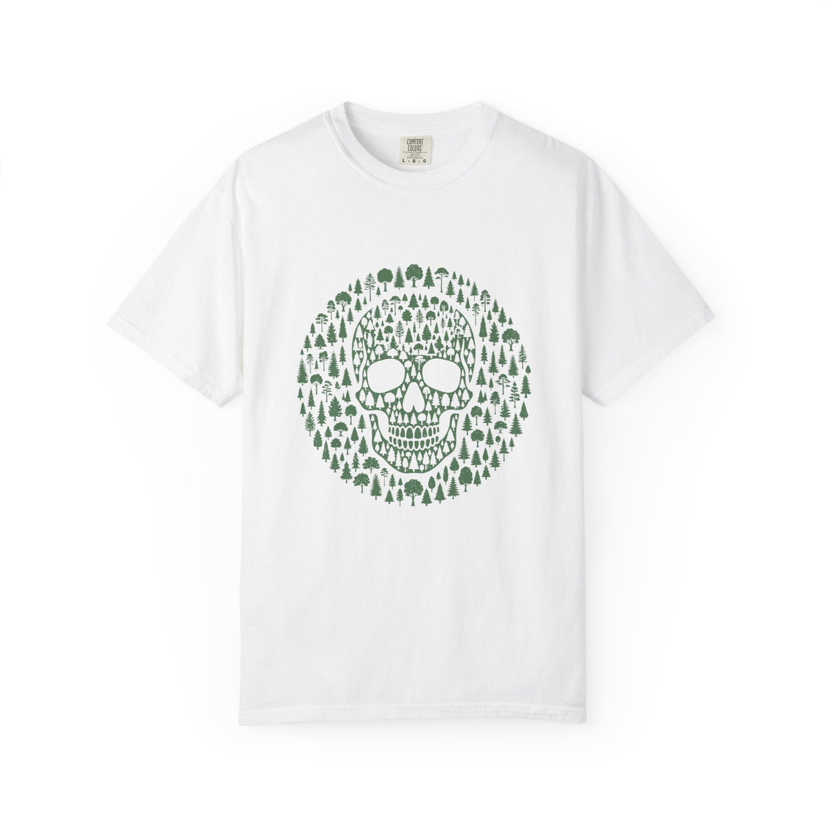 Green Trees Skull Heavyweight T-Shirt - Relaxed Fit