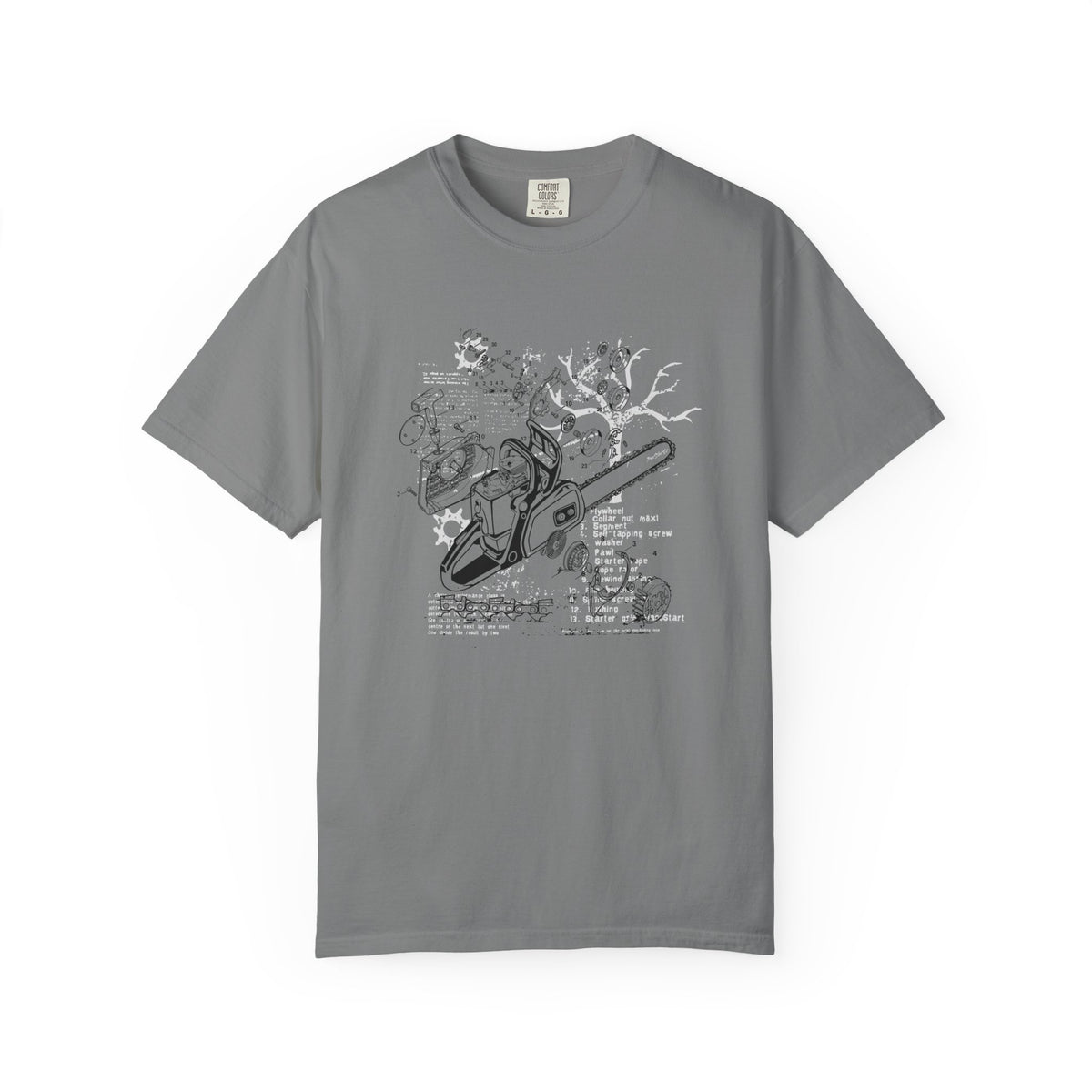 Chainsaw Exploded Diagram Heavyweight T-Shirt - Relaxed Fit