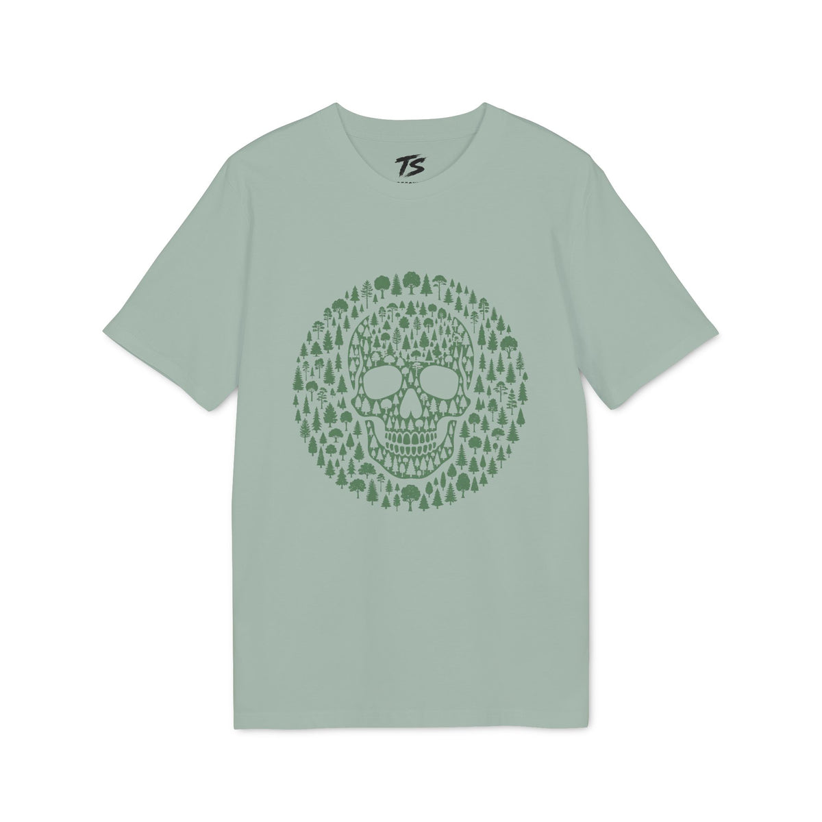 Green Trees Skull Organic Cotton T-Shirt