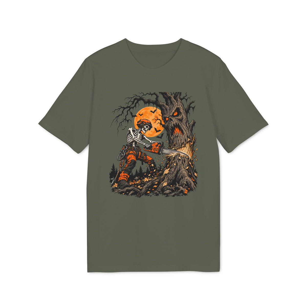 Halloween Haunted Tree Slayer Organic Cotton T-Shirt - Medium Fit
