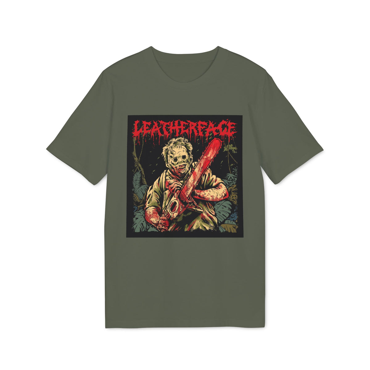 Halloween Leatherface Chainsaw Horror Organic Cotton T-Shirt - Medium Fit