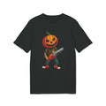 Halloween Pumpkin Head Chainsaw Organic Cotton T-Shirt - Medium Fit