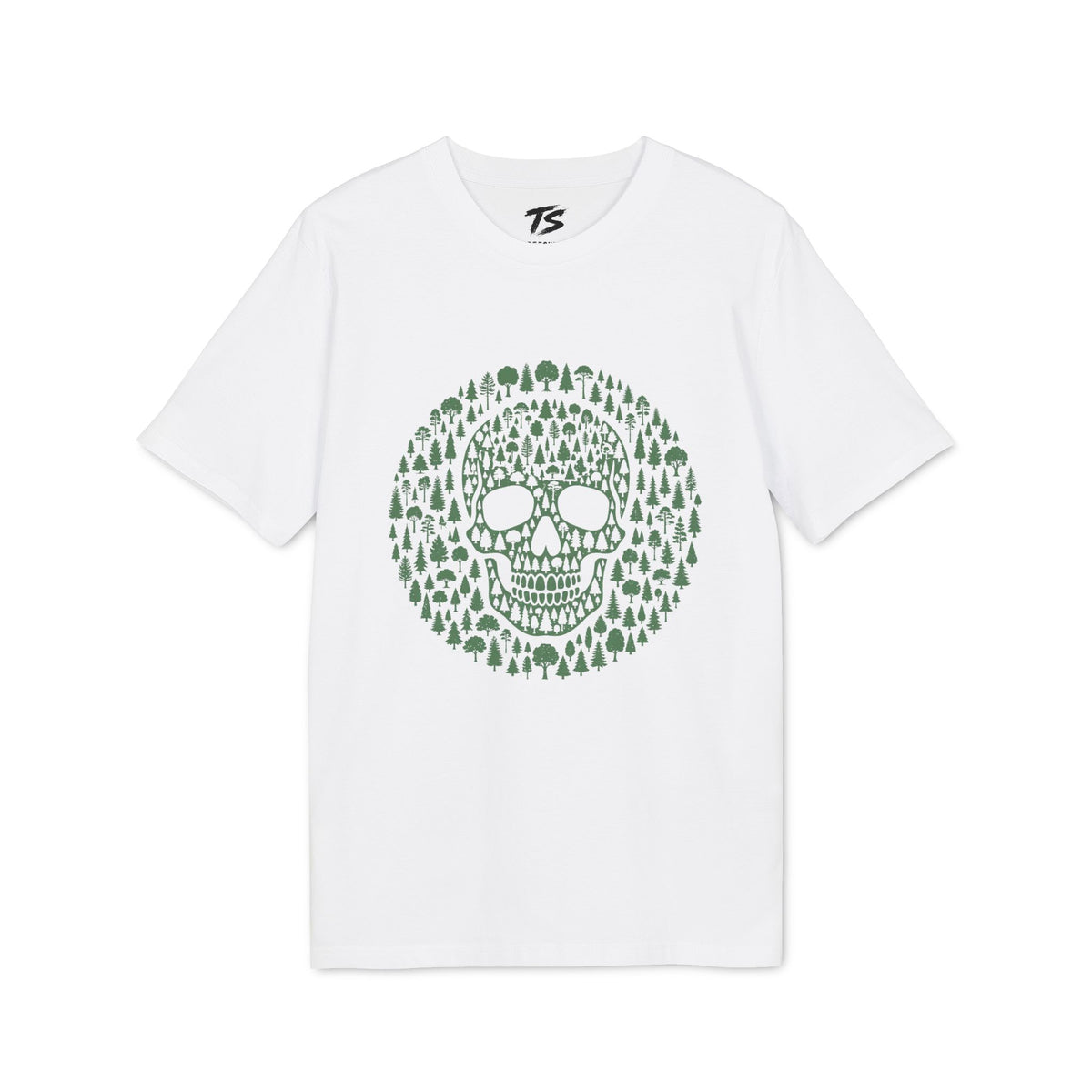 Green Trees Skull Organic Cotton T-Shirt