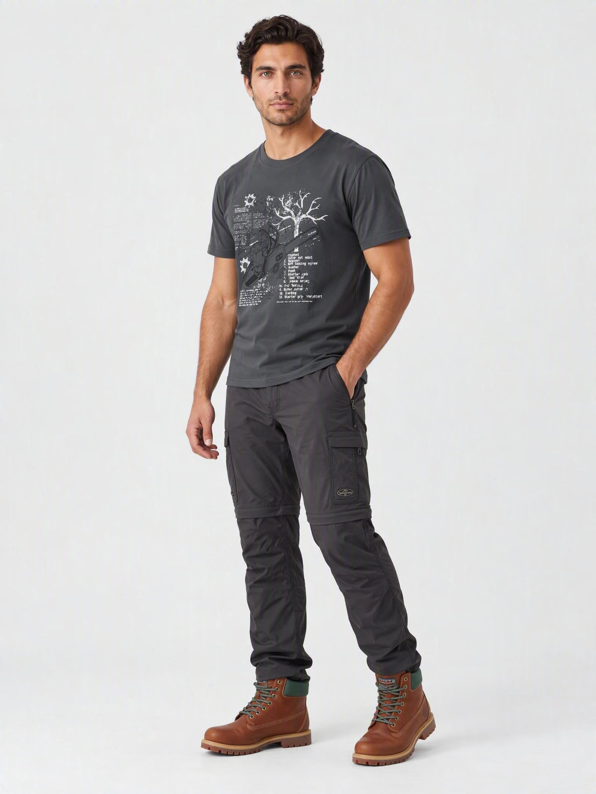 Chainsaw Exploded Diagram Organic Cotton T-Shirt