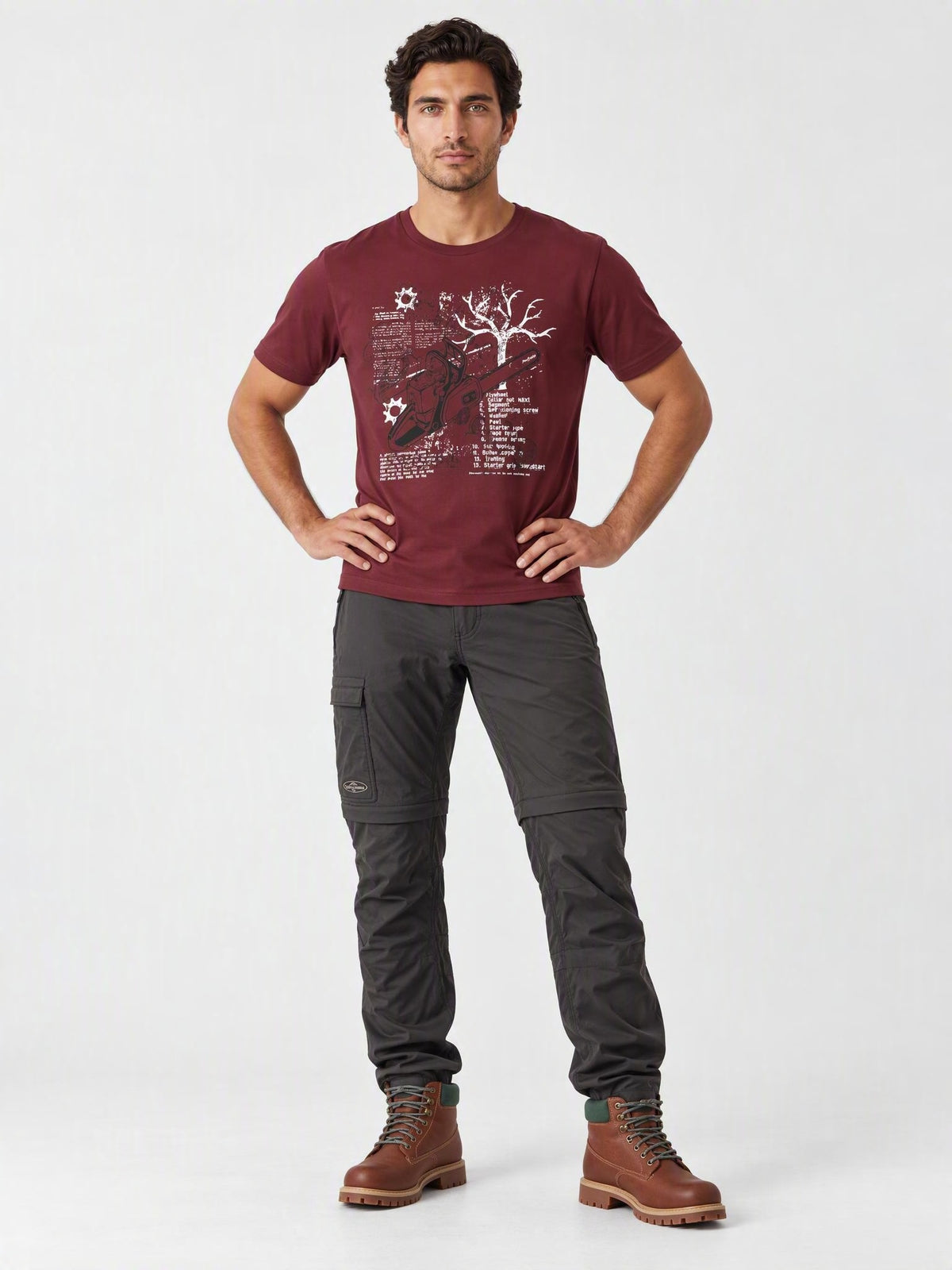 Chainsaw Exploded Diagram Organic Cotton T-Shirt
