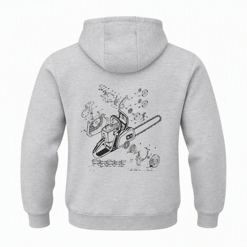 Chainsaw Exploded Diagram Hoodie
