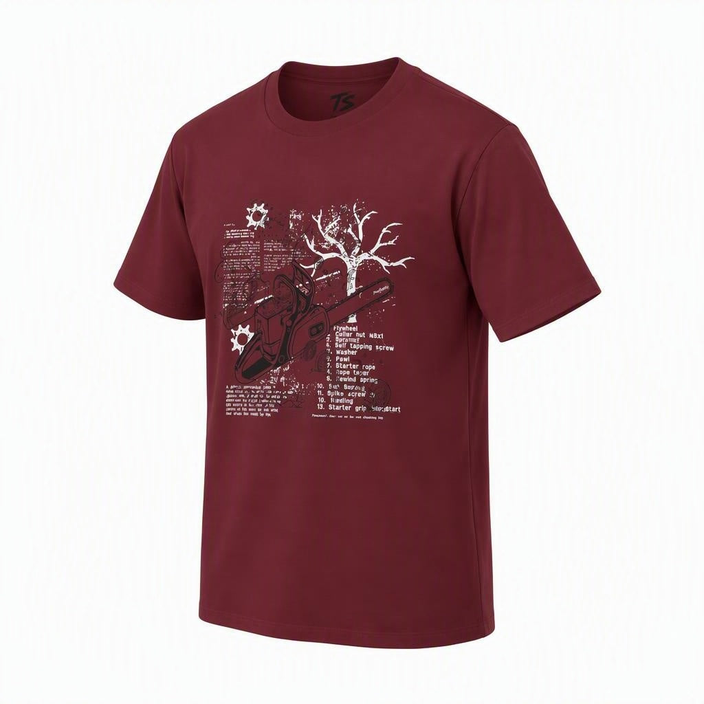 Chainsaw Exploded Diagram Organic Cotton T-Shirt