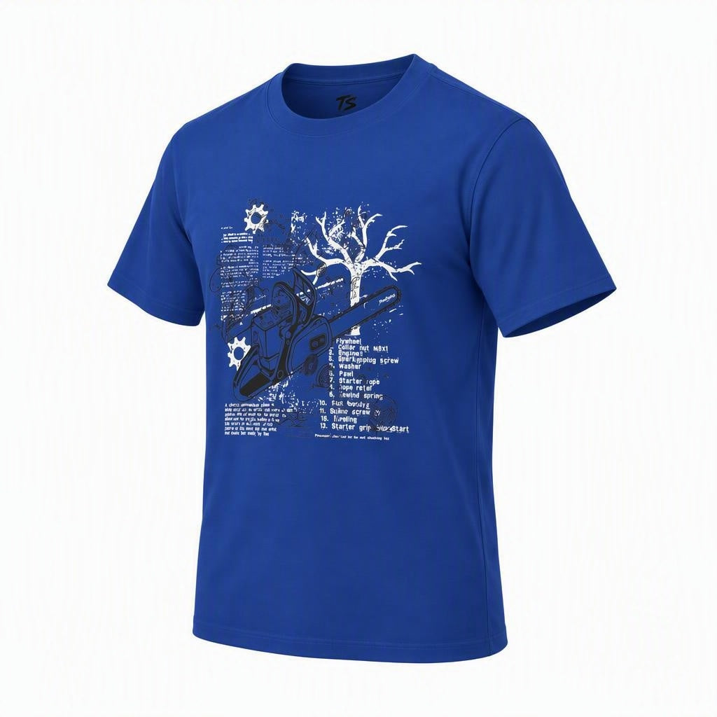 Chainsaw Exploded Diagram Organic Cotton T-Shirt