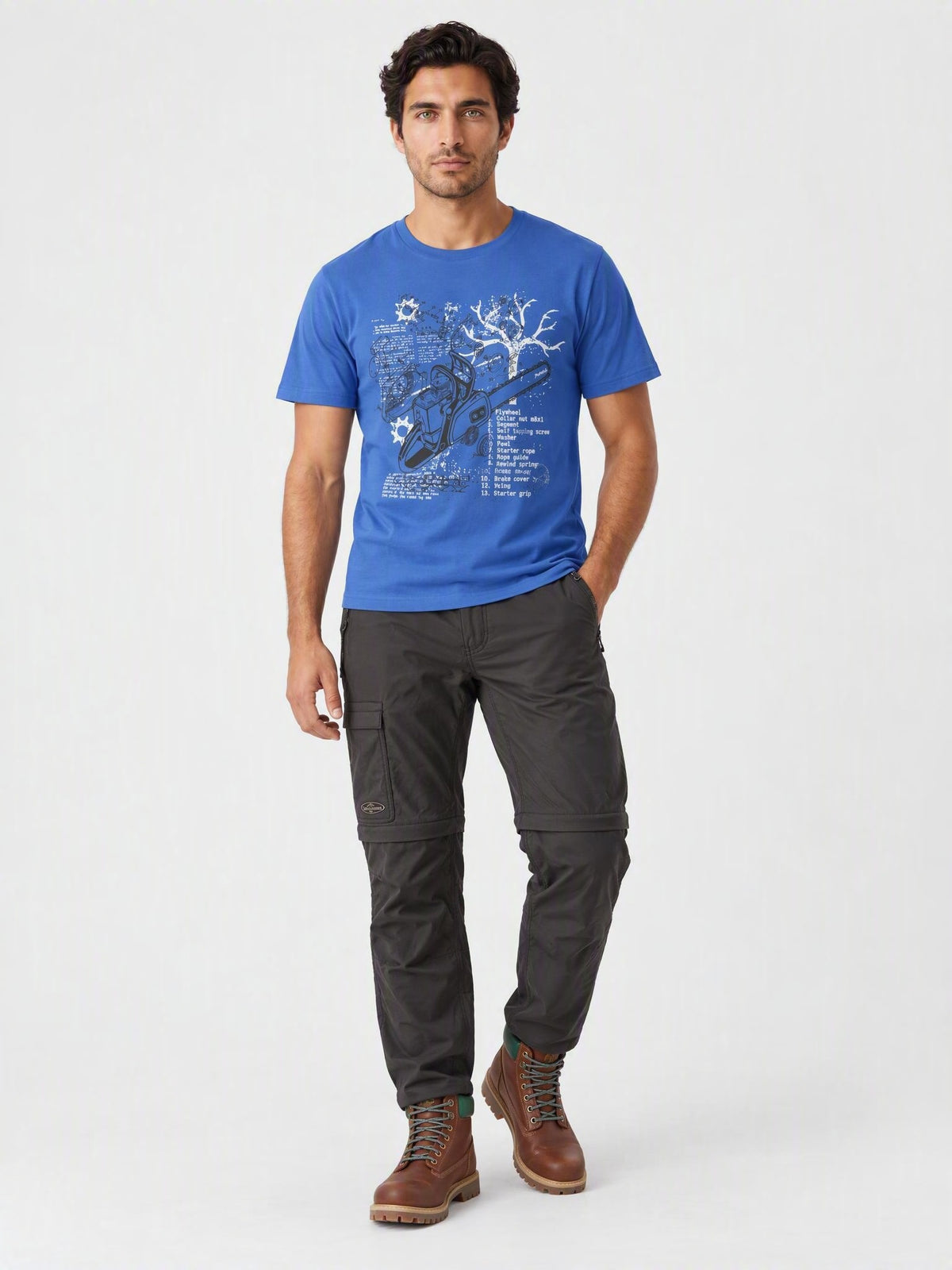 Chainsaw Exploded Diagram Organic Cotton T-Shirt