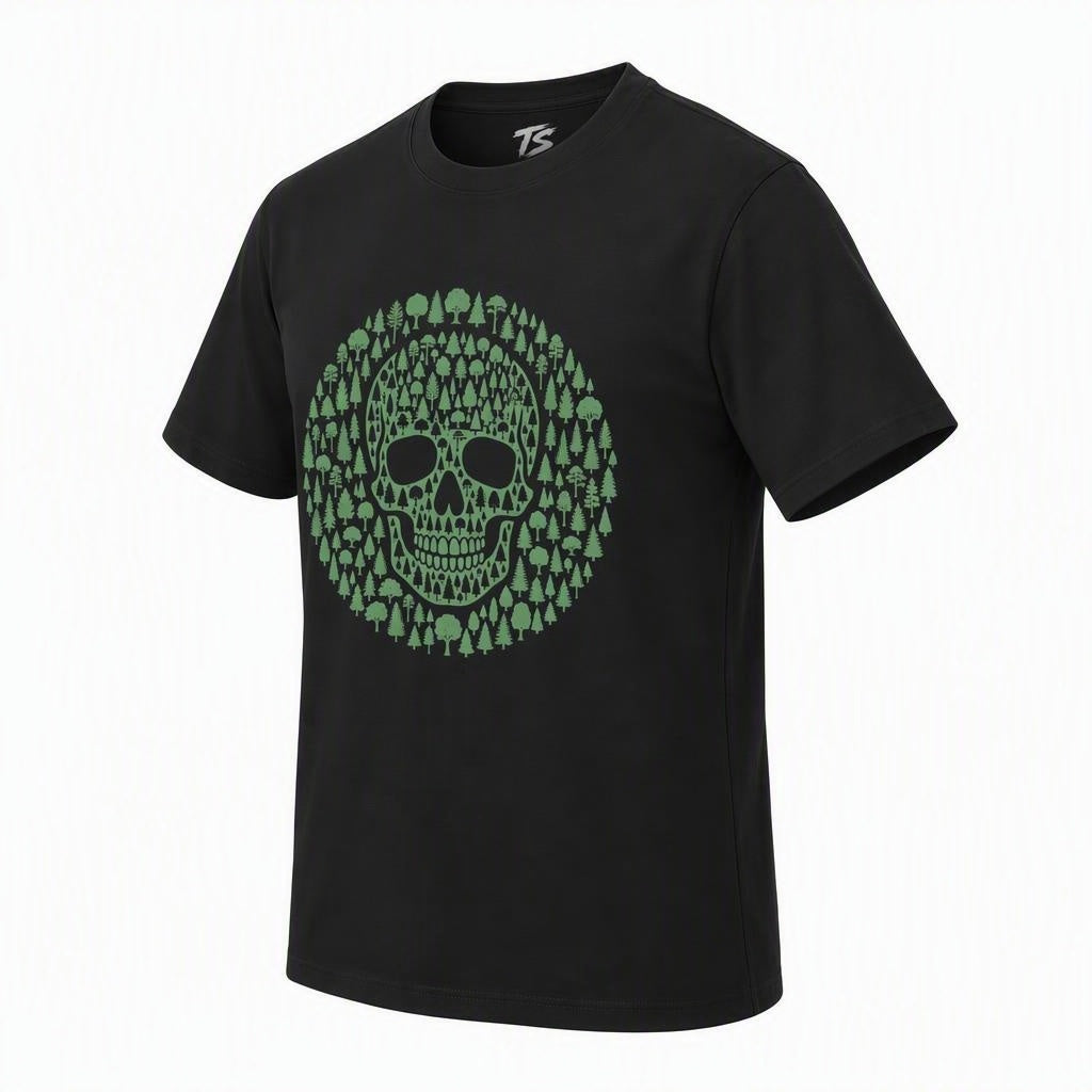 Green Trees Skull Organic Cotton T-Shirt