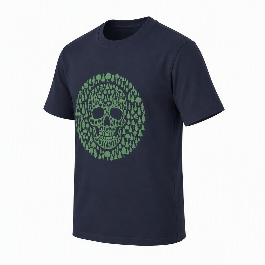 Green Trees Skull Organic Cotton T-Shirt