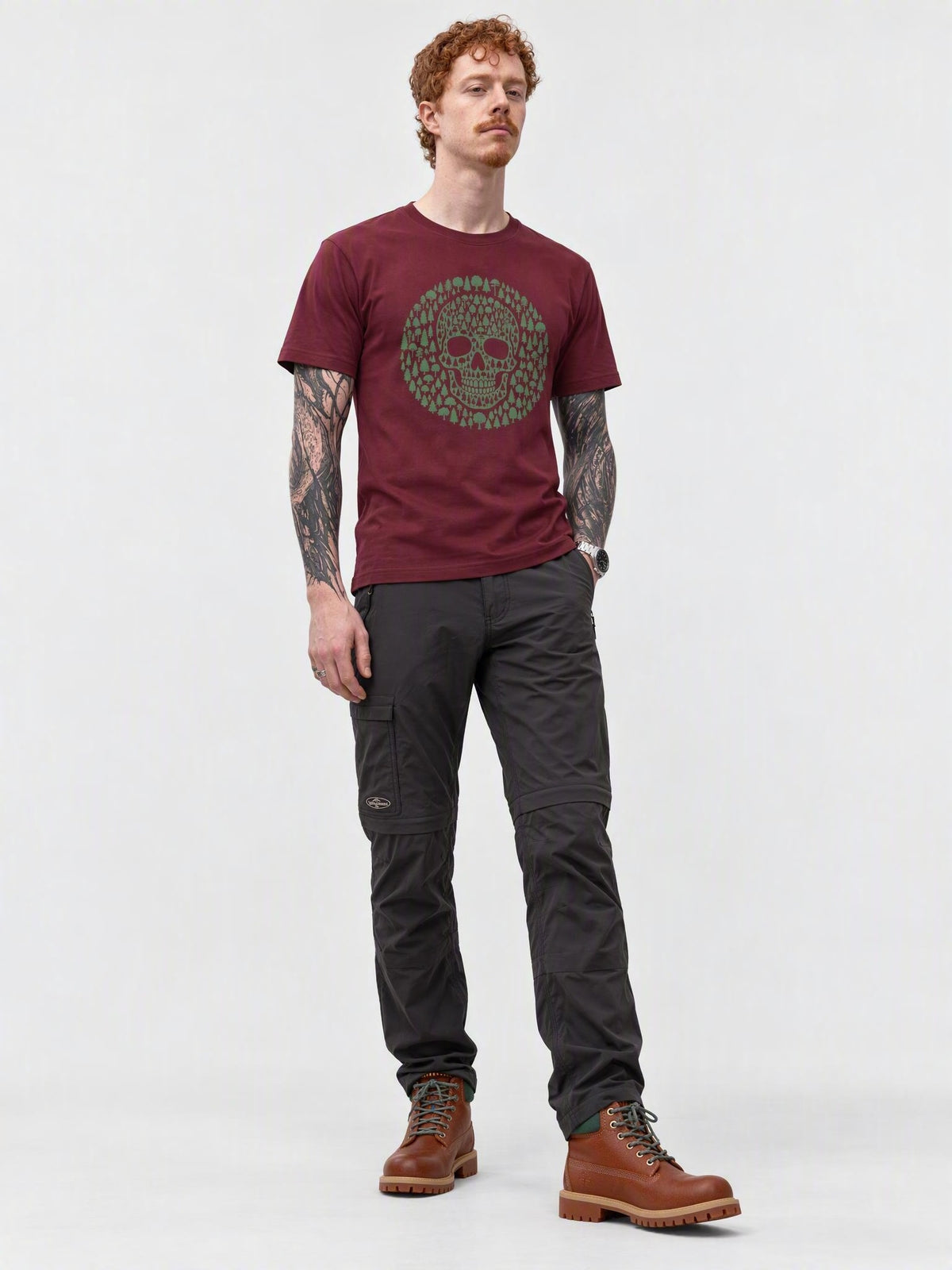 Green Trees Skull Organic Cotton T-Shirt