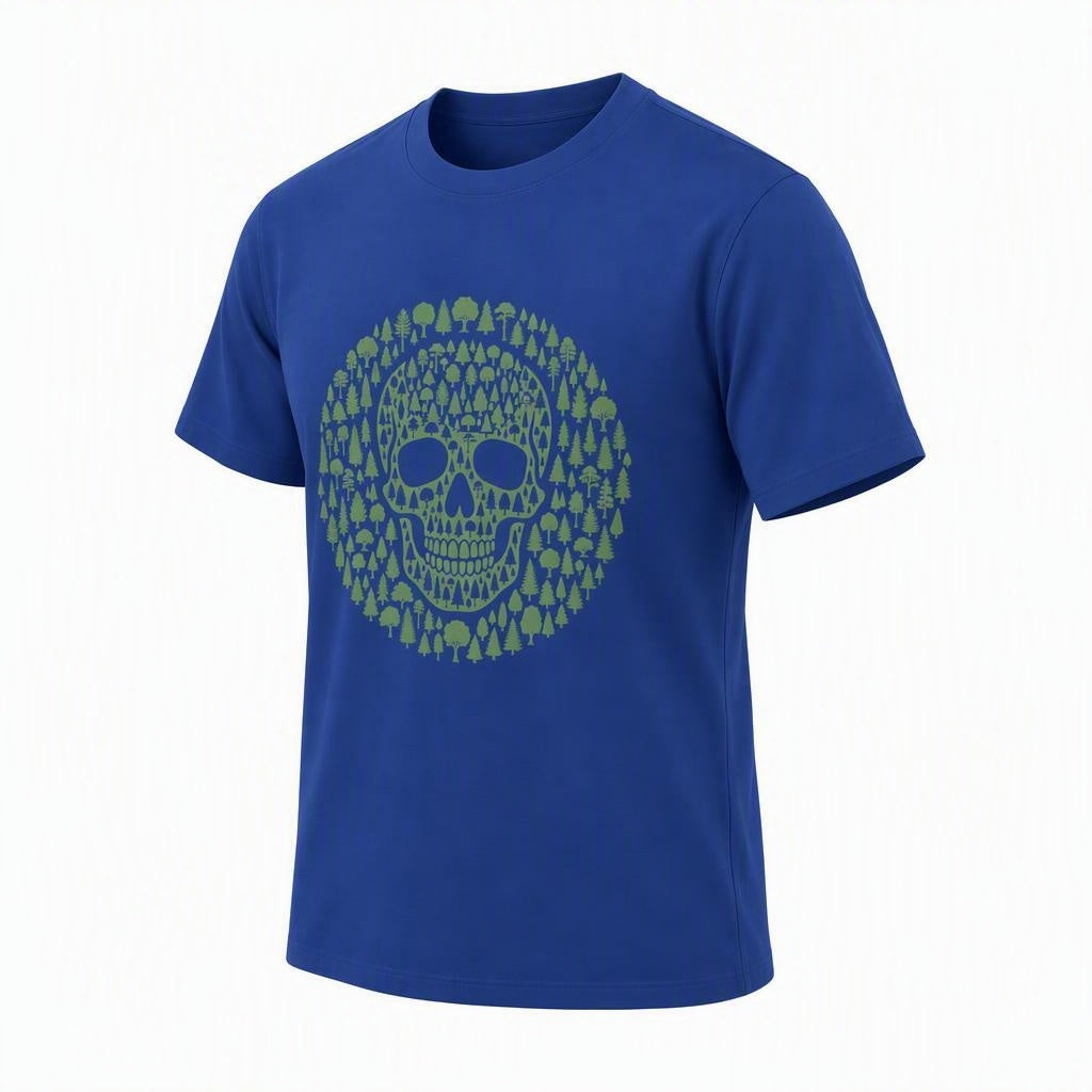 Green Trees Skull Organic Cotton T-Shirt