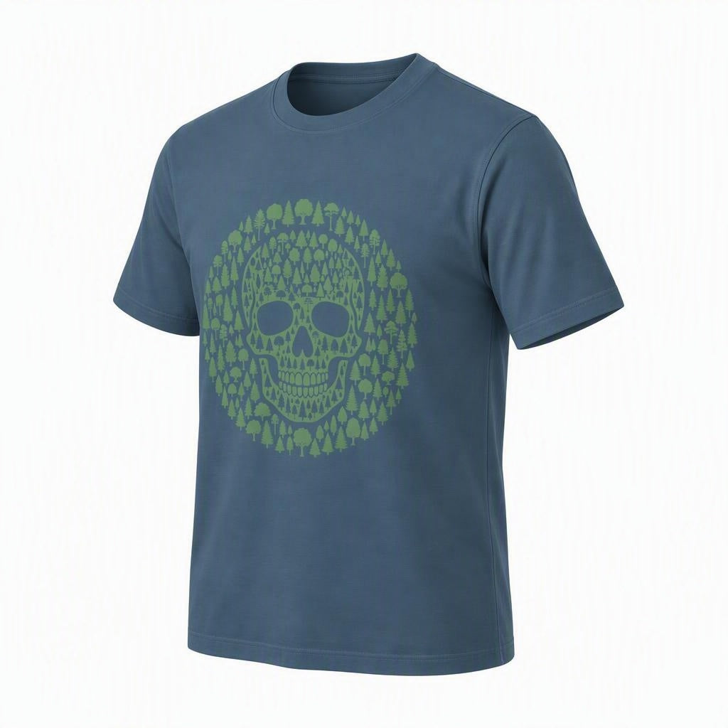 Green Trees Skull Organic Cotton T-Shirt