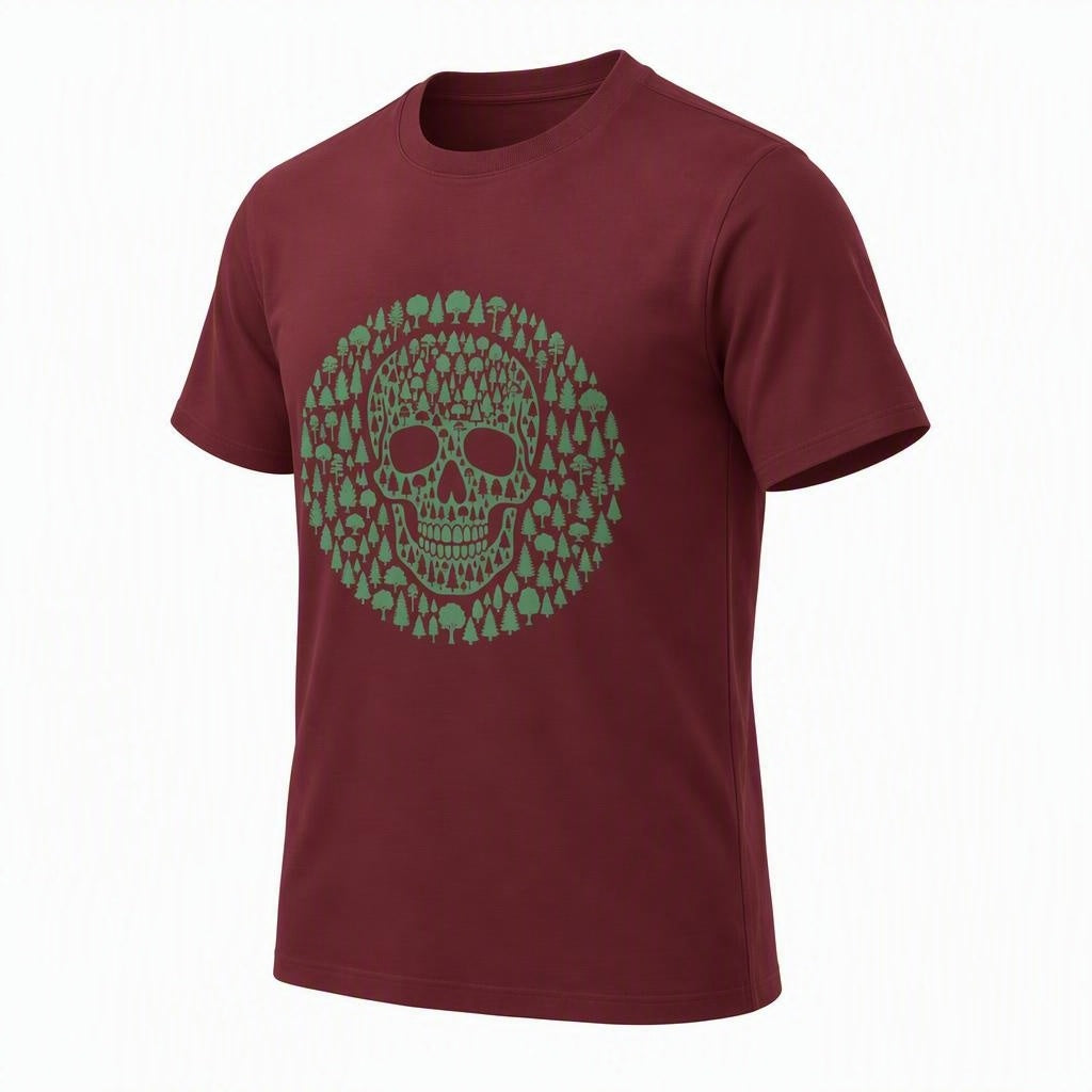Green Trees Skull Organic Cotton T-Shirt