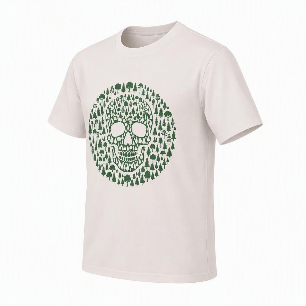 Green Trees Skull Organic Cotton T-Shirt