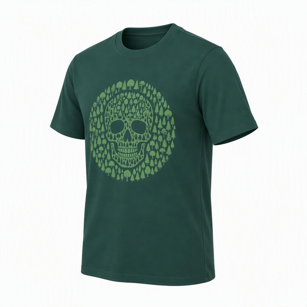 Green Trees Skull Organic Cotton T-Shirt