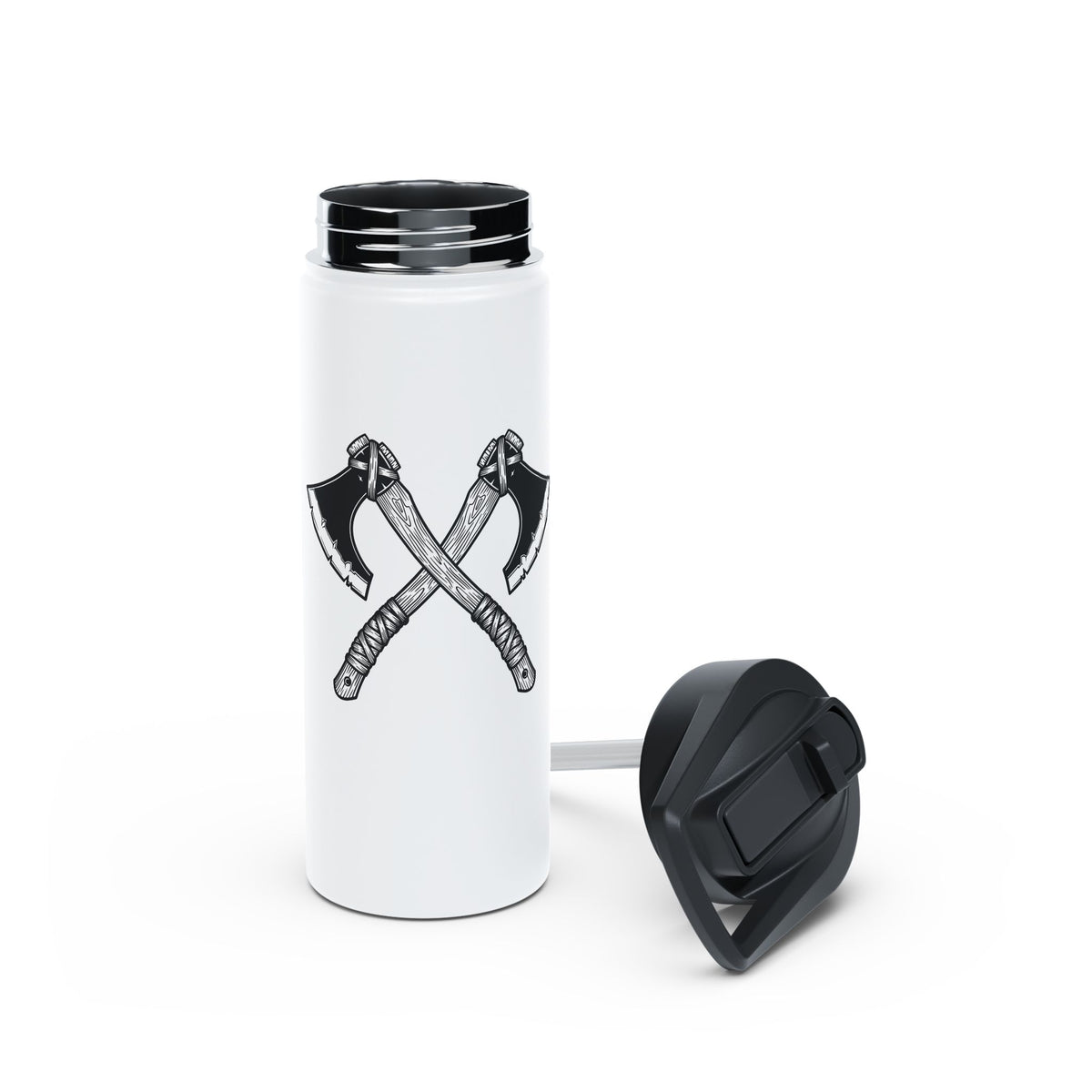 Crossed Axes Stainless Steel Insulated Water Bottle