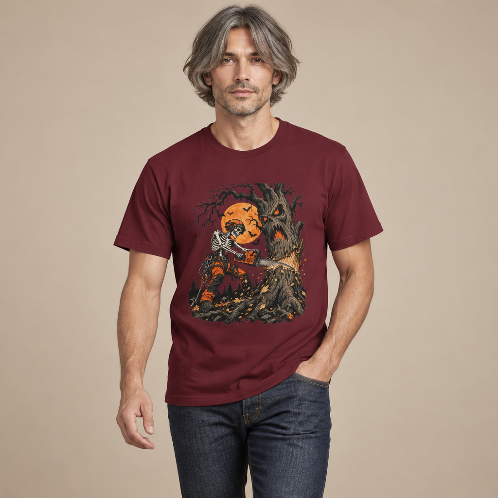 Halloween Haunted Tree Slayer Organic Cotton T-Shirt - Medium Fit