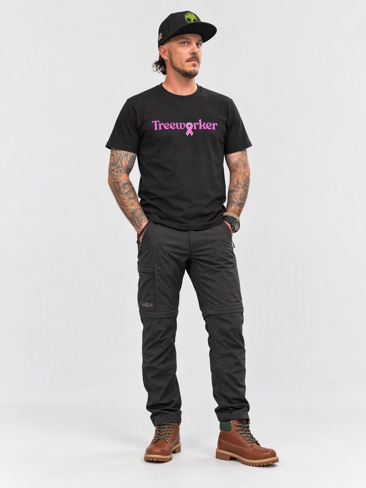 Treeworker Pink Ribbon Logo Organic Cotton T-Shirt