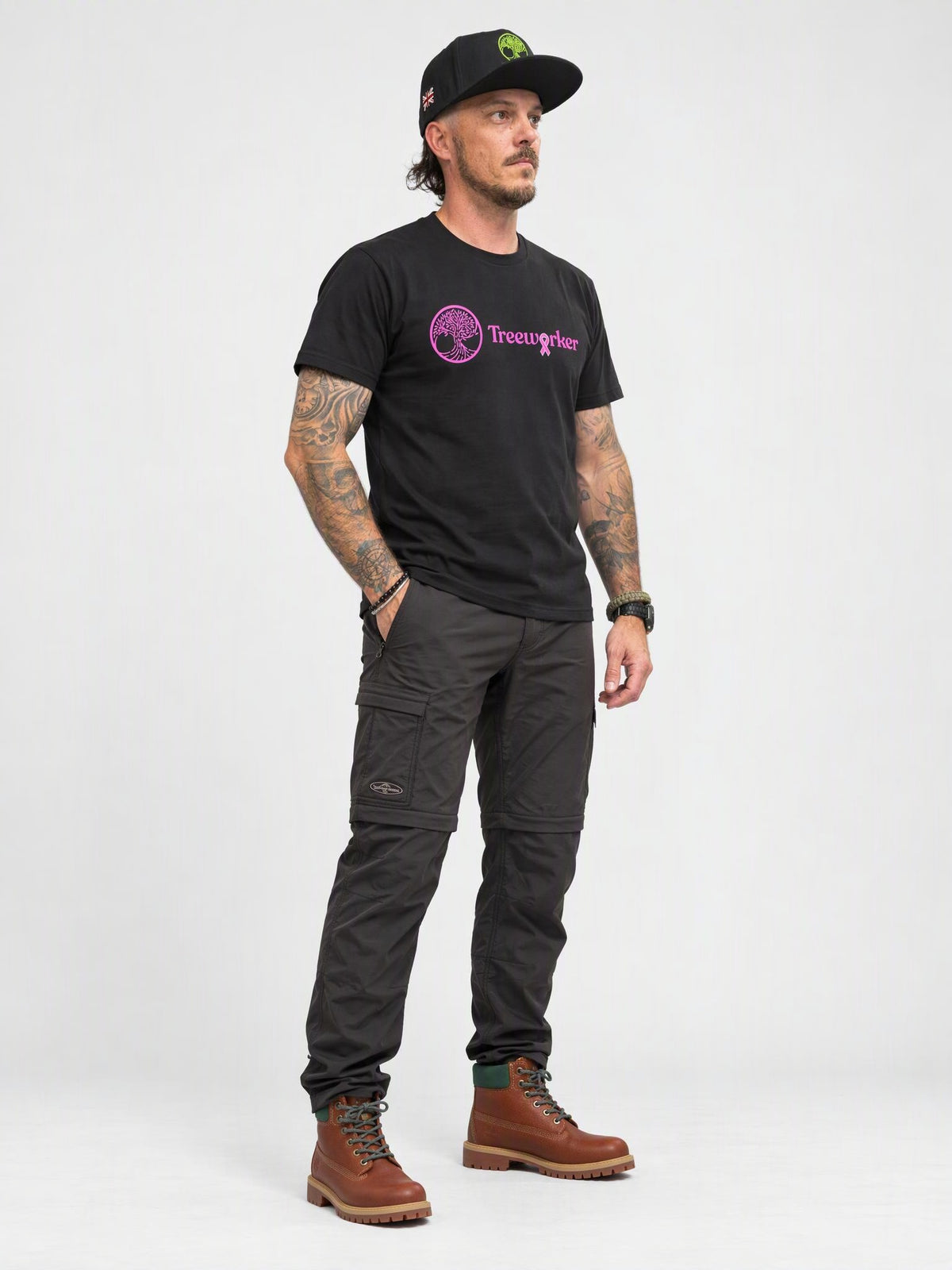 Treeworker Pink Ribbon Full Logo Organic Cotton T-Shirt